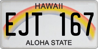 HI license plate EJT167