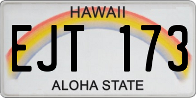 HI license plate EJT173