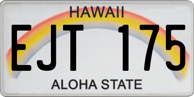 HI license plate EJT175