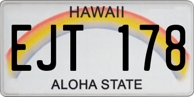 HI license plate EJT178