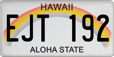HI license plate EJT192