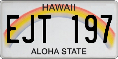 HI license plate EJT197