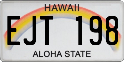 HI license plate EJT198