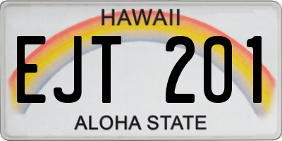 HI license plate EJT201