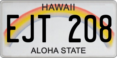 HI license plate EJT208
