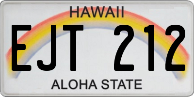 HI license plate EJT212