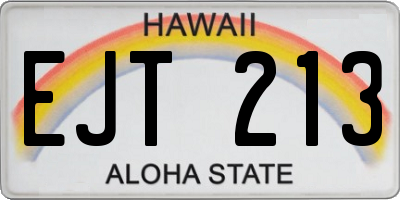 HI license plate EJT213