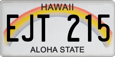 HI license plate EJT215