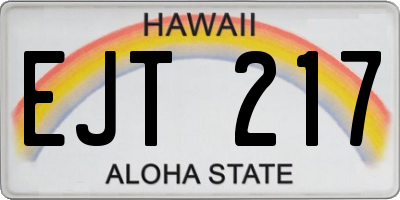 HI license plate EJT217