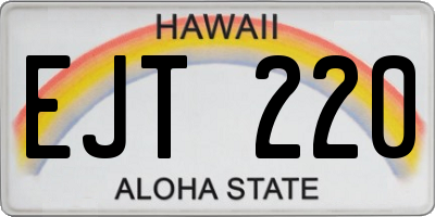HI license plate EJT220