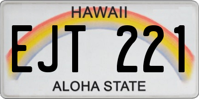 HI license plate EJT221