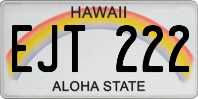 HI license plate EJT222