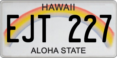 HI license plate EJT227