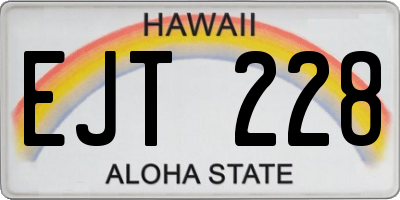 HI license plate EJT228