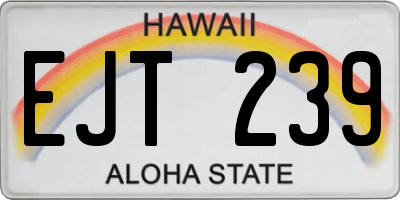 HI license plate EJT239