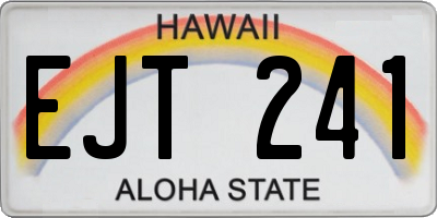HI license plate EJT241