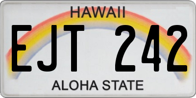 HI license plate EJT242