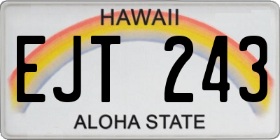 HI license plate EJT243