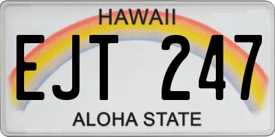 HI license plate EJT247