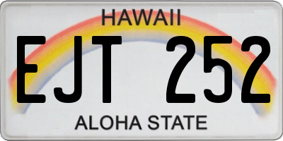 HI license plate EJT252