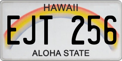 HI license plate EJT256