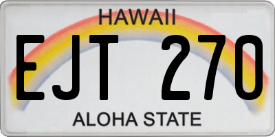 HI license plate EJT270