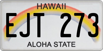 HI license plate EJT273
