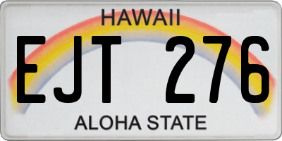 HI license plate EJT276