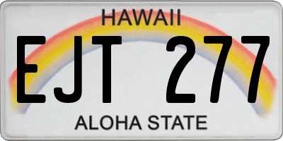 HI license plate EJT277