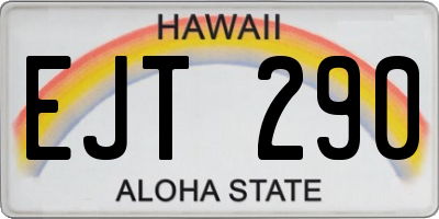 HI license plate EJT290