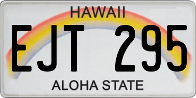 HI license plate EJT295