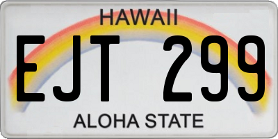 HI license plate EJT299