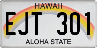 HI license plate EJT301