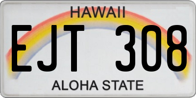 HI license plate EJT308