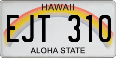 HI license plate EJT310