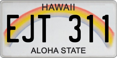 HI license plate EJT311