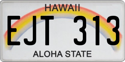 HI license plate EJT313