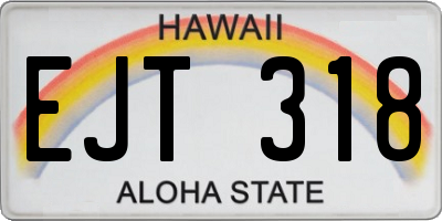 HI license plate EJT318