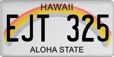HI license plate EJT325
