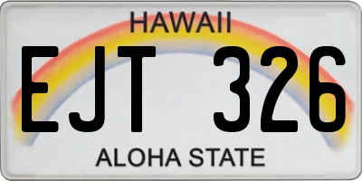 HI license plate EJT326