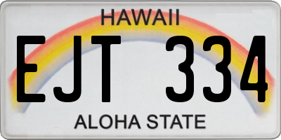 HI license plate EJT334