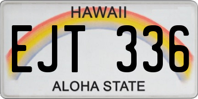 HI license plate EJT336