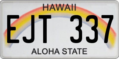 HI license plate EJT337