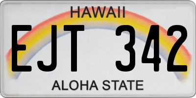 HI license plate EJT342