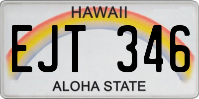 HI license plate EJT346