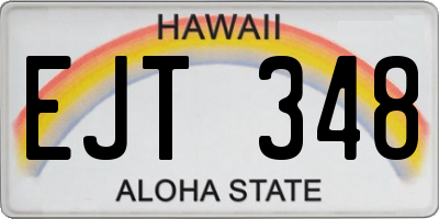 HI license plate EJT348