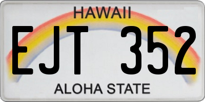 HI license plate EJT352