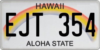 HI license plate EJT354