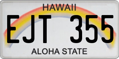 HI license plate EJT355