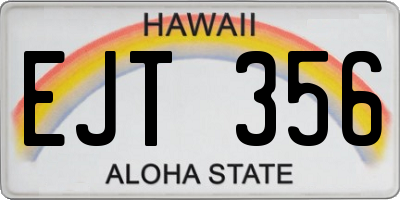 HI license plate EJT356
